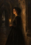 Πίνακας σε Καμβά VINTAGE DARK ACADEMIA WOMAN 15