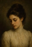 Πίνακας σε Καμβά VINTAGE DARK ACADEMIA WOMAN 16