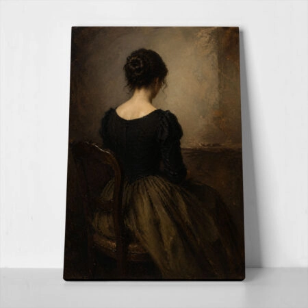 Πίνακας σε Καμβά VINTAGE DARK ACADEMIA WOMAN 17