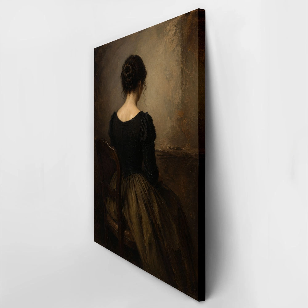 Πίνακας σε Καμβά VINTAGE DARK ACADEMIA WOMAN 17