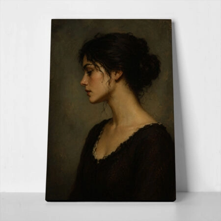 Πίνακας σε Καμβά VINTAGE DARK ACADEMIA WOMAN 18