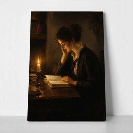 Πίνακας σε Καμβά VINTAGE DARK ACADEMIA WOMAN 19