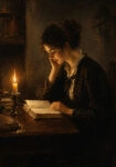 Πίνακας σε Καμβά VINTAGE DARK ACADEMIA WOMAN 19
