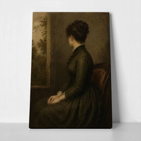 Πίνακας σε Καμβά VINTAGE DARK ACADEMIA WOMAN 21