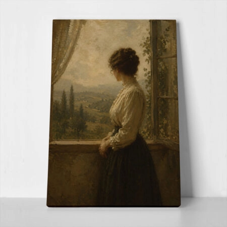 Πίνακας σε Καμβά VINTAGE DARK ACADEMIA WOMAN 23