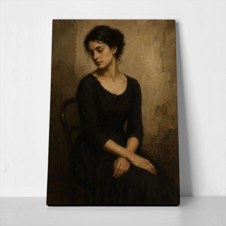 Πίνακας σε Καμβά VINTAGE DARK ACADEMIA WOMAN 25