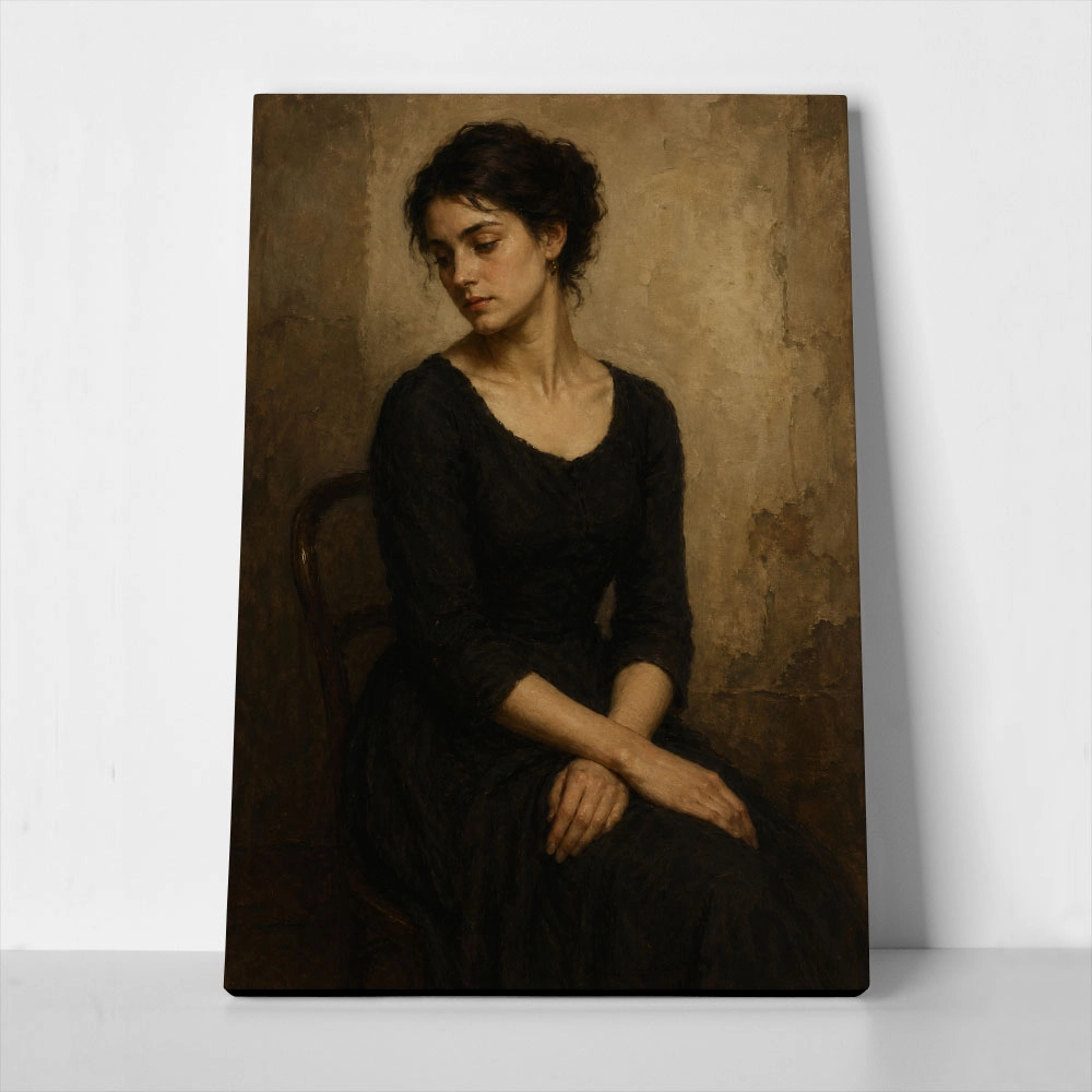 Πίνακας σε Καμβά VINTAGE DARK ACADEMIA WOMAN 25