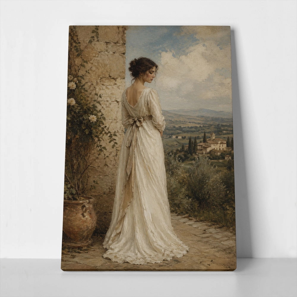 Πίνακας σε Καμβά VINTAGE DARK ACADEMIA WOMAN 2