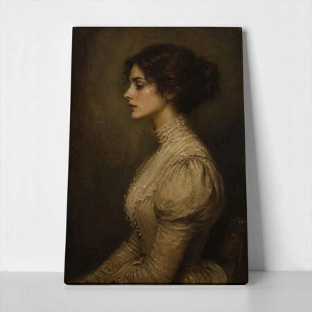 Πίνακας σε Καμβά VINTAGE DARK ACADEMIA WOMAN 3