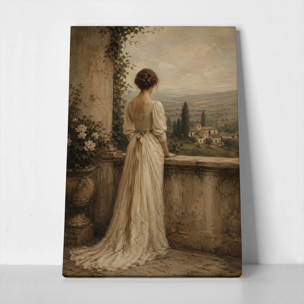 Πίνακας σε Καμβά VINTAGE DARK ACADEMIA WOMAN 4