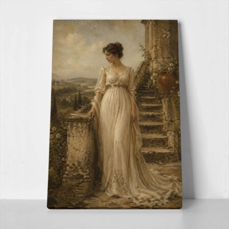 Πίνακας σε Καμβά VINTAGE DARK ACADEMIA WOMAN 5