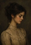 Πίνακας σε Καμβά VINTAGE DARK ACADEMIA WOMAN 6