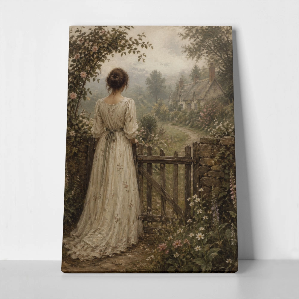Πίνακας σε Καμβά VINTAGE DARK ACADEMIA WOMAN 7