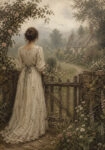 Πίνακας σε Καμβά VINTAGE DARK ACADEMIA WOMAN 7