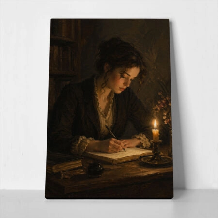Πίνακας σε Καμβά VINTAGE DARK ACADEMIA WOMAN 8