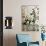 ΠΙΝΑΚΑΣ ΚΑΜΒΑΣ ΕΚΡΟΥ/ΛΑΔΙ/ΧΡΥΣΟ ΑΛΟΓΟ, ΣΕ ΚΟΡΝΙΖΑ - 82.6x122.6x4.3cm 4/KIB