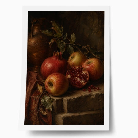Poster VINTAGE DARK ACADEMIA APPLES AND POMEGRANATES - 