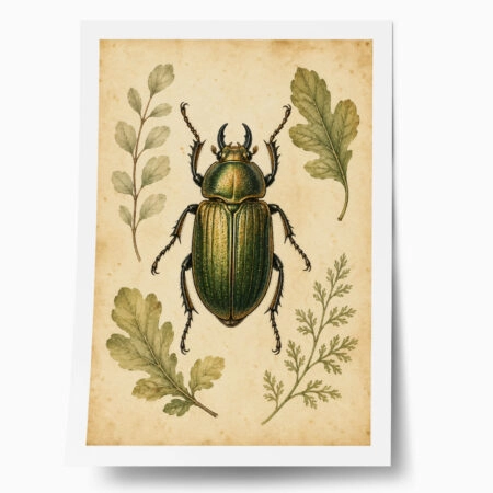 Poster VINTAGE DARK ACADEMIA BEETLE - 