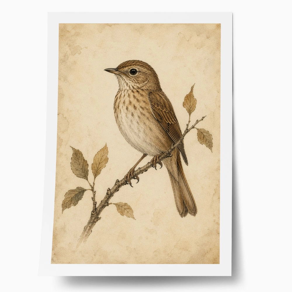 Poster VINTAGE DARK ACADEMIA BIRD 11