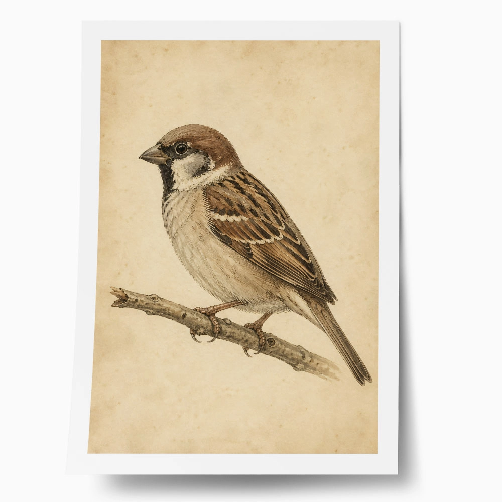 Poster VINTAGE DARK ACADEMIA BIRD 12