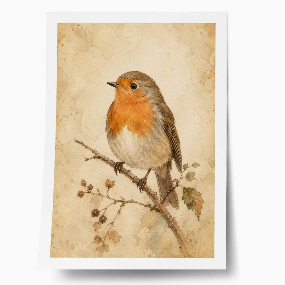 Poster VINTAGE DARK ACADEMIA BIRD 6