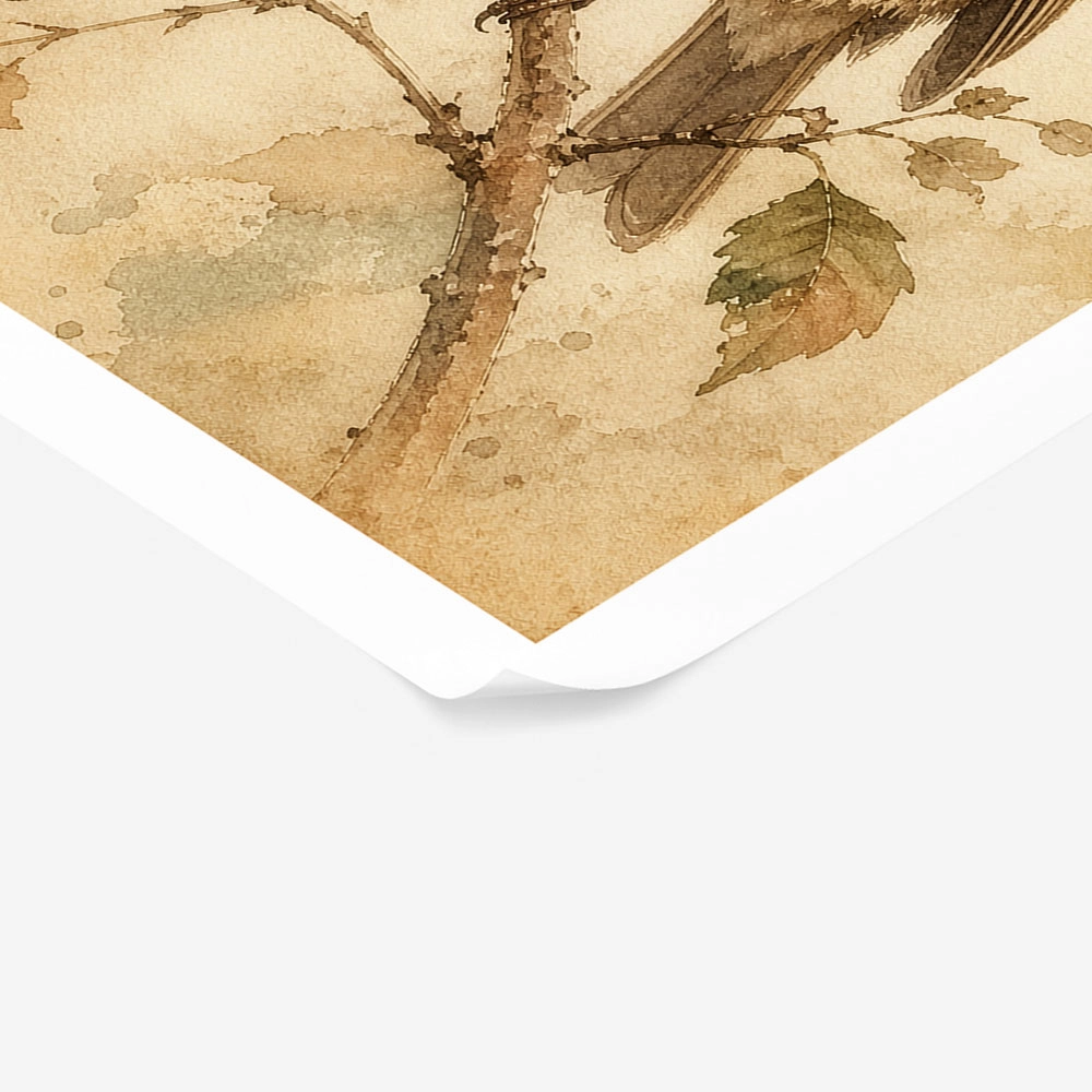 Poster VINTAGE DARK ACADEMIA BIRD 6