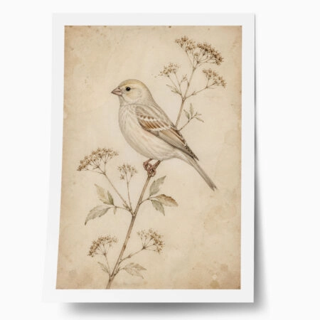 Poster VINTAGE DARK ACADEMIA BIRD 7 - 