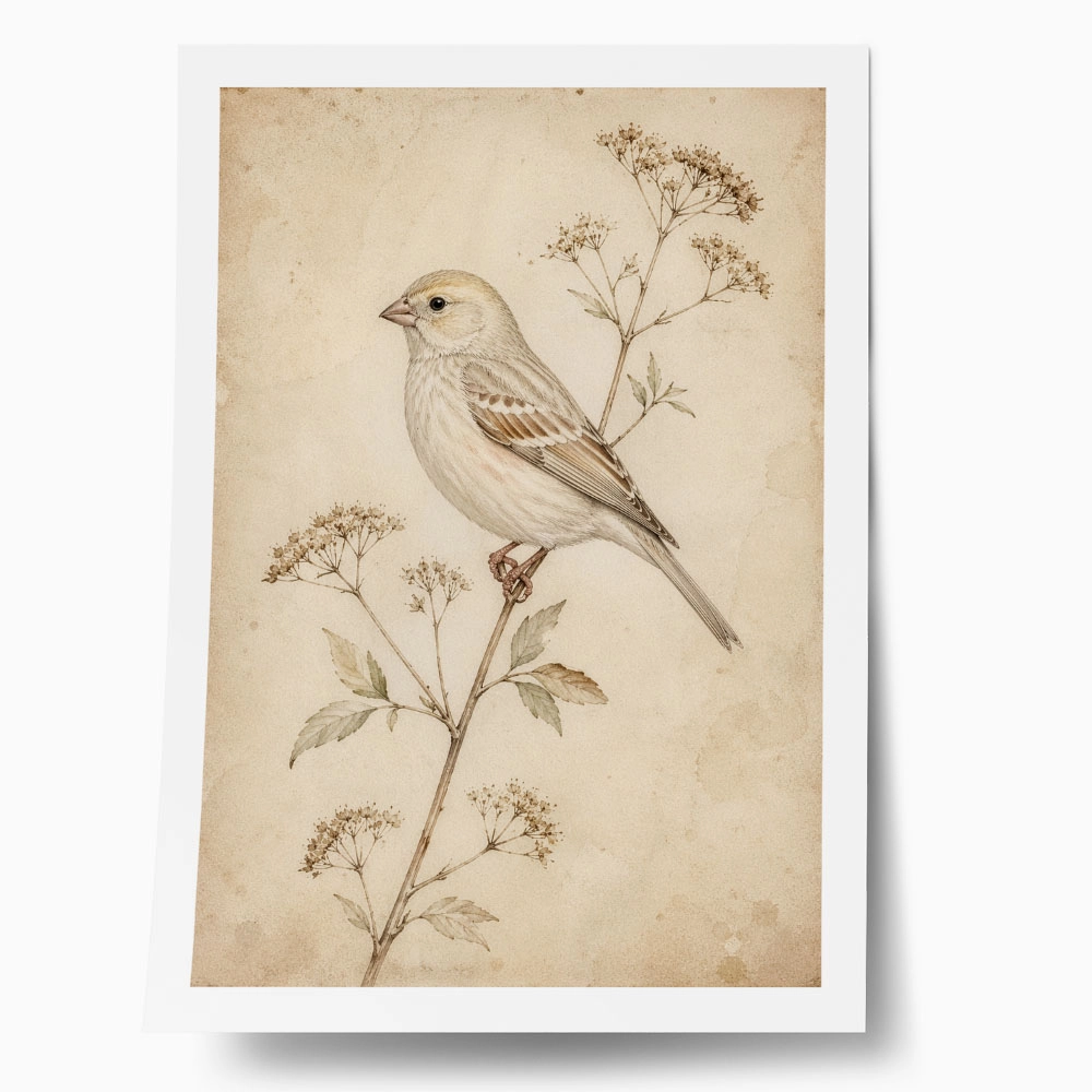 Poster VINTAGE DARK ACADEMIA BIRD 7