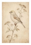 Poster VINTAGE DARK ACADEMIA BIRD 7