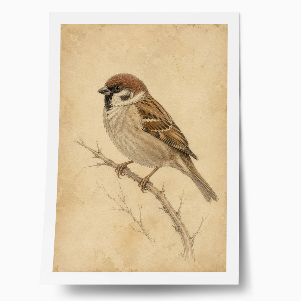 Poster VINTAGE DARK ACADEMIA BIRD 9