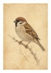 Poster VINTAGE DARK ACADEMIA BIRD 9