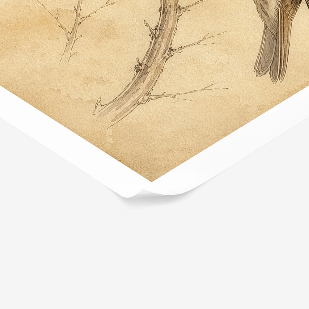 Poster VINTAGE DARK ACADEMIA BIRD 9