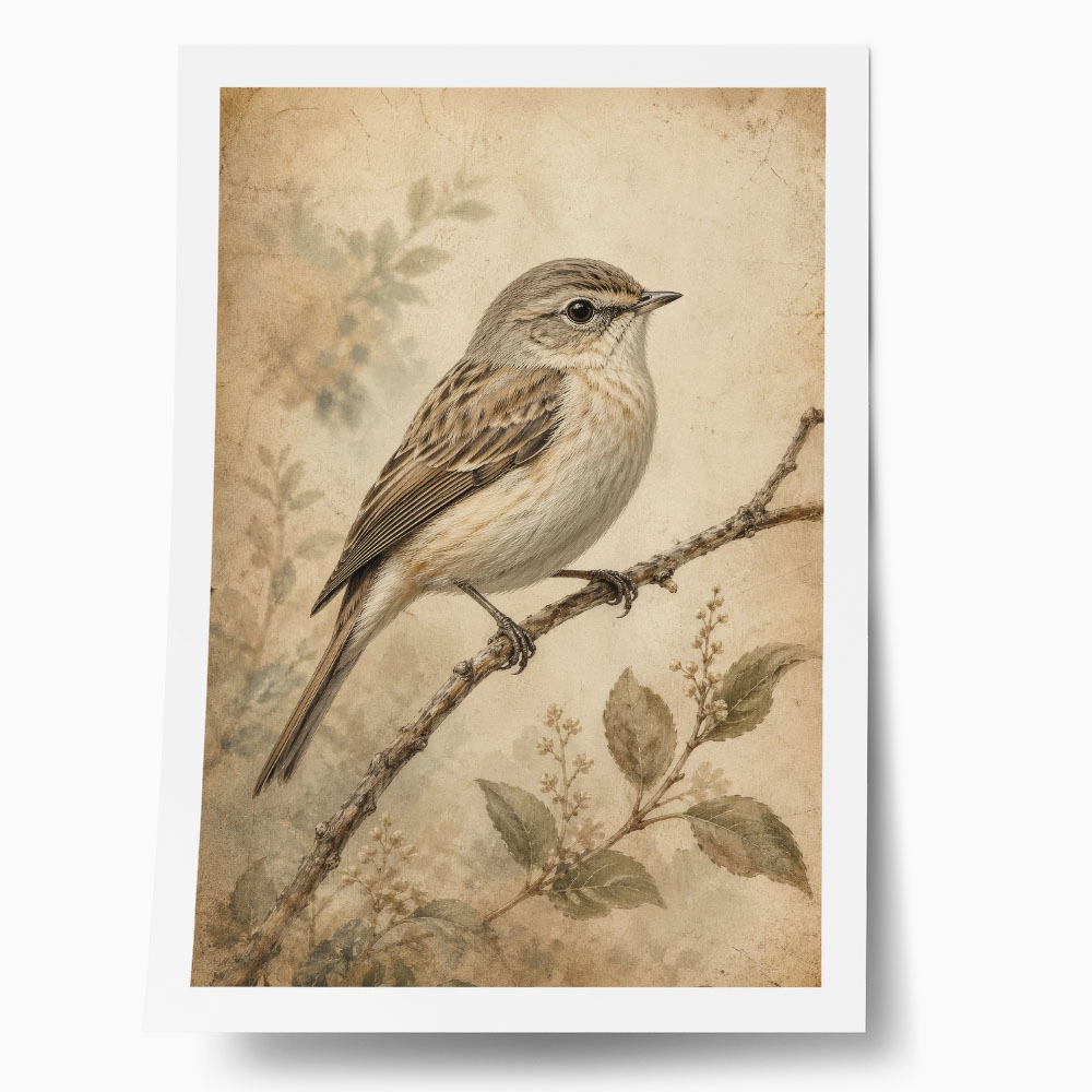 Poster VINTAGE DARK ACADEMIA BIRD