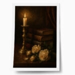 Poster VINTAGE DARK ACADEMIA BOOKS AND ROSES 2