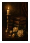Poster VINTAGE DARK ACADEMIA BOOKS AND ROSES 2