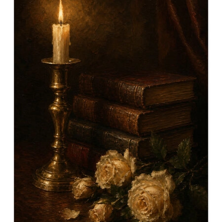 Poster VINTAGE DARK ACADEMIA BOOKS AND ROSES 2 -  Sticky 2