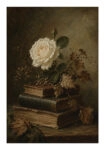 Poster VINTAGE DARK ACADEMIA BOOKS AND ROSES 3