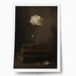 Poster VINTAGE DARK ACADEMIA BOOKS AND ROSES 4