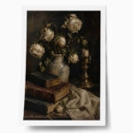 Poster VINTAGE DARK ACADEMIA BOOKS AND VASE