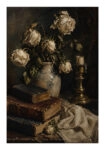 Poster VINTAGE DARK ACADEMIA BOOKS AND VASE