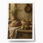 Poster VINTAGE DARK ACADEMIA BREAD AND PEARS