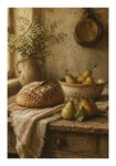Poster VINTAGE DARK ACADEMIA BREAD AND PEARS