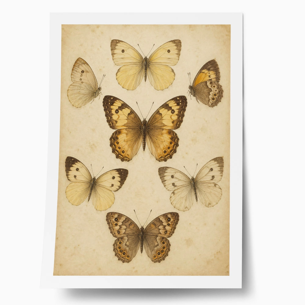Poster VINTAGE DARK ACADEMIA BUTTERFLIES 3