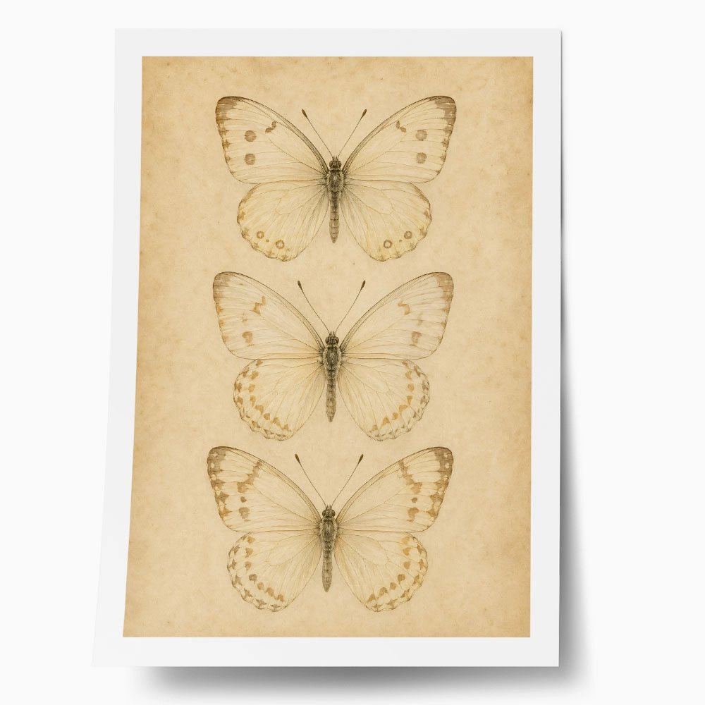 Poster VINTAGE DARK ACADEMIA BUTTERFLIES 4