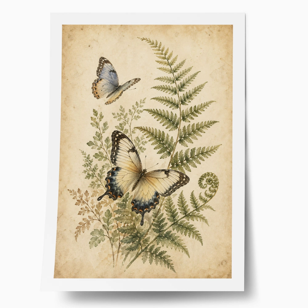 Poster VINTAGE DARK ACADEMIA BUTTERFLIES 6
