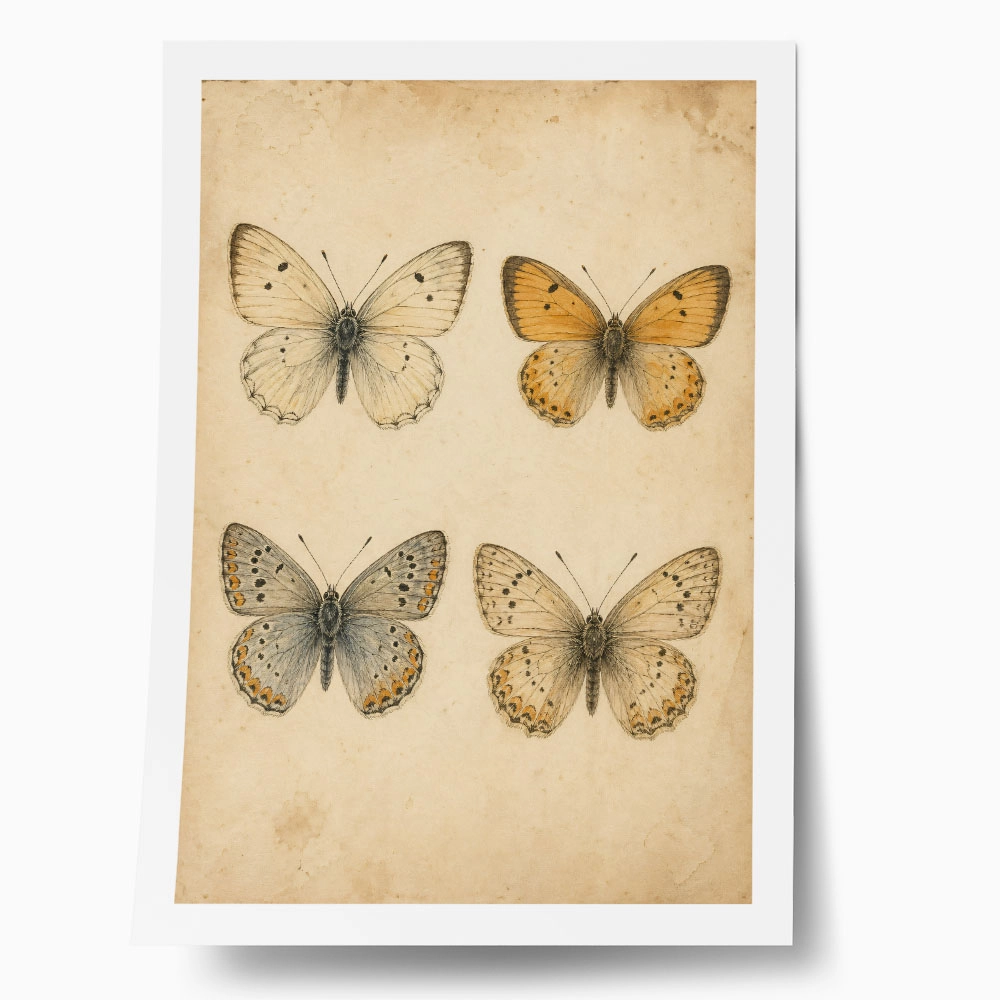 Poster VINTAGE DARK ACADEMIA BUTTERFLIES 7