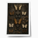 Poster VINTAGE DARK ACADEMIA BUTTERFLIES