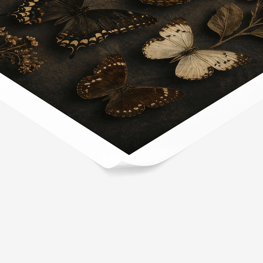 Poster VINTAGE DARK ACADEMIA BUTTERFLIES