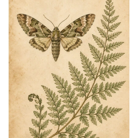 Poster VINTAGE DARK ACADEMIA BUTTERFLY AND FERN -  Sticky 2