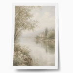 Poster VINTAGE DARK ACADEMIA BY THE RIVER